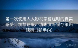 第一次使用人人影视字幕组时的真实感受：加载速度、清晰度与缓存策略观察（新手向）
