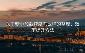 关于糖心加载速度怎么样的整理：效率提升方法