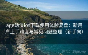 age动漫ios下载使用体验复盘：新用户上手难度与常见问题整理（新手向）
