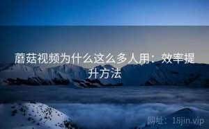 蘑菇视频为什么这么多人用：效率提升方法