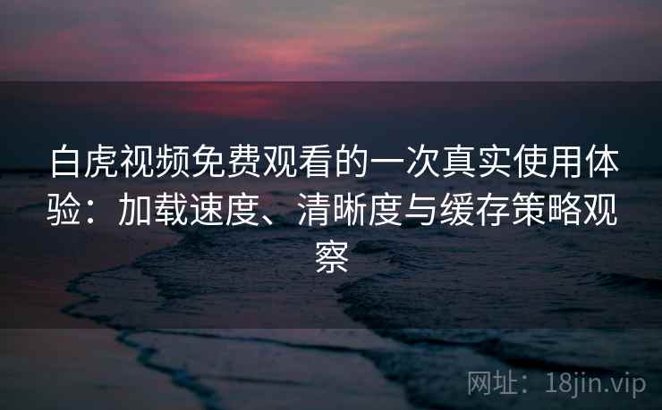 白虎视频免费观看的一次真实使用体验：加载速度、清晰度与缓存策略观察