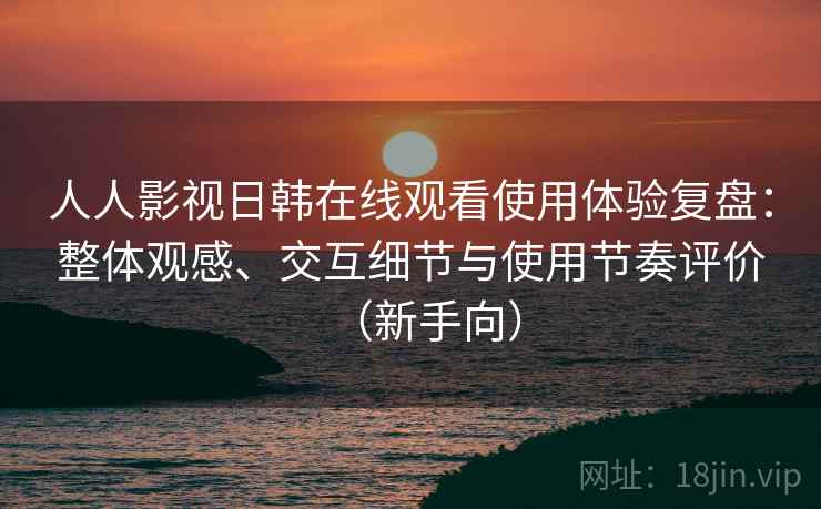 人人影视日韩在线观看使用体验复盘：整体观感、交互细节与使用节奏评价（新手向）